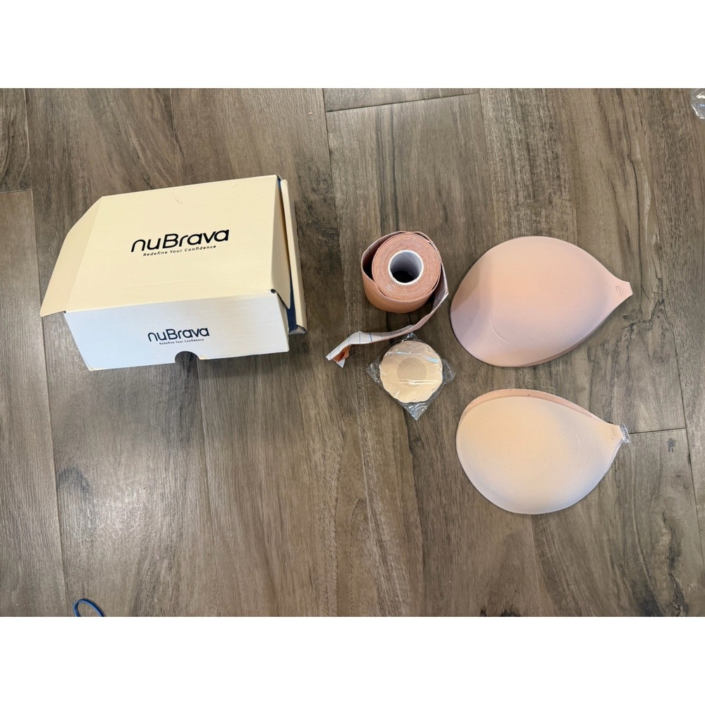 Invisible Strapless Adhesive Sticky Bra-Reusable-Push Up Bra D Cup-Light Beige